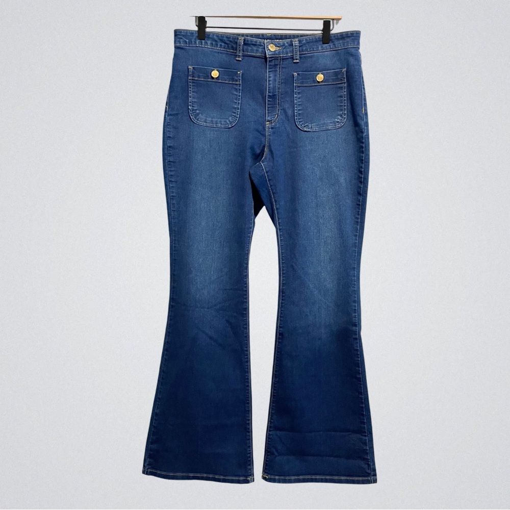 Michael Kors Selma Flare Pocket Front Jeans